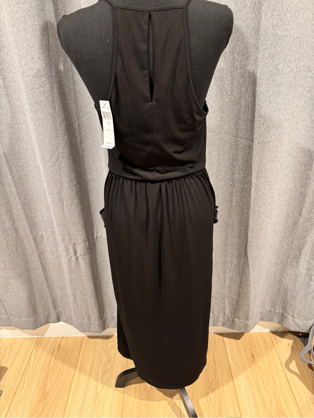 BCBGeneration Black Draped Midi Dress - Picture 4 of 5
